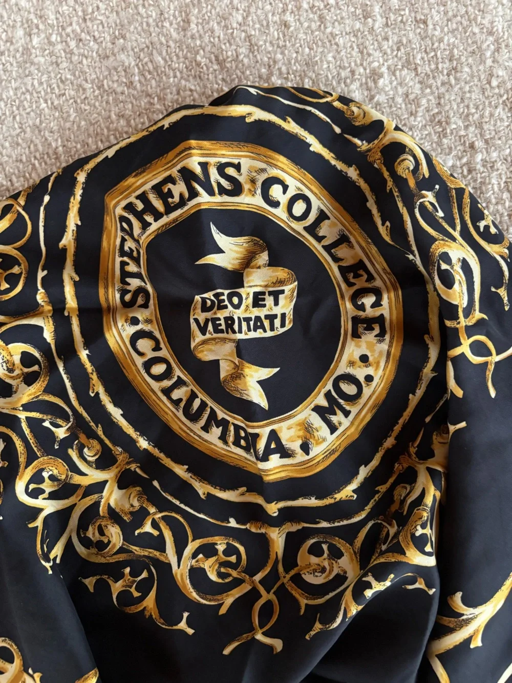 Vintage Silk Stephens College Scarf